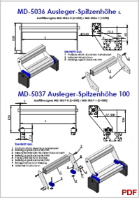 MD-5036 Ausleger Spitzenhöhe 60 - 5037 100 Katalog B